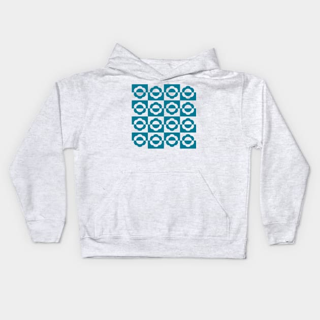 Mayapple Checkerboard Blue Kids Hoodie by Cascade Patterns